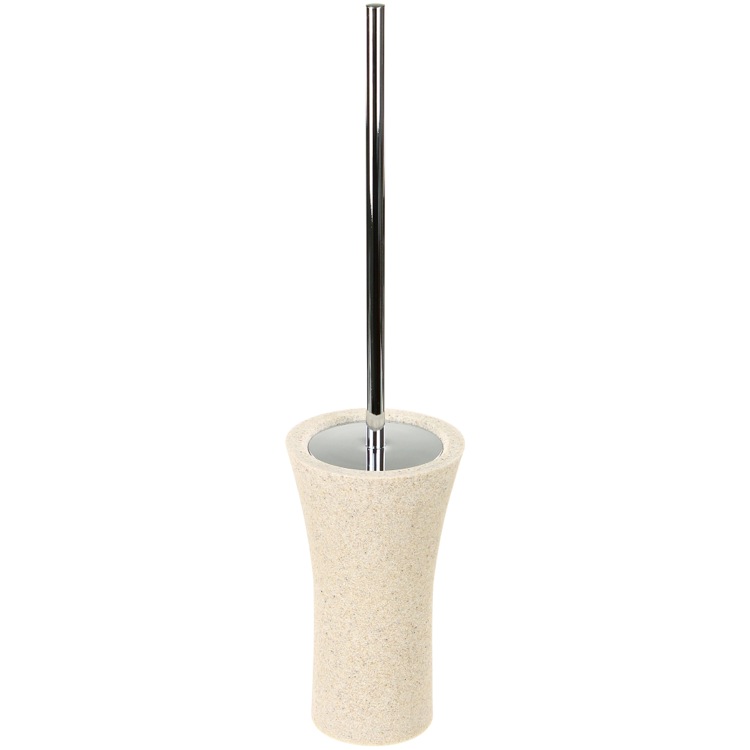 Gedy AU33-03 Toilet Brush Holder, Free Standing, Made From Stone in Natural Sand Finish